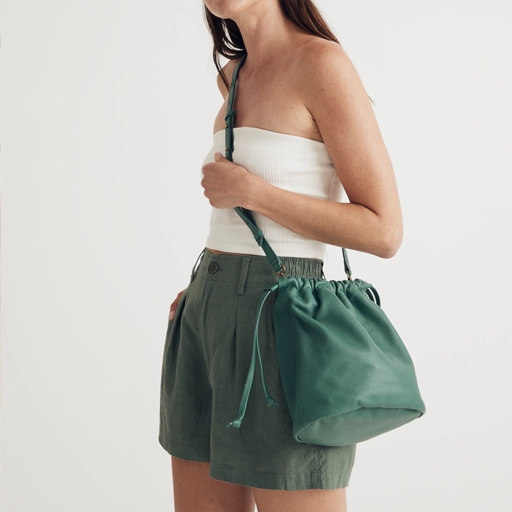 NEW Madewell The Piazza Bucket Bag Jade Green - Picture 8 of 10